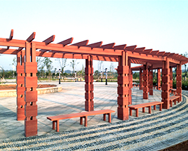 塑木廊架丨戶外廊架