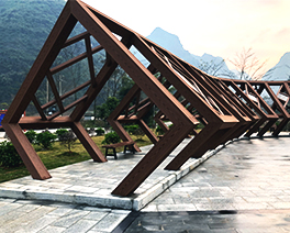 塑木廊架丨廣西弄拉戶外廊架